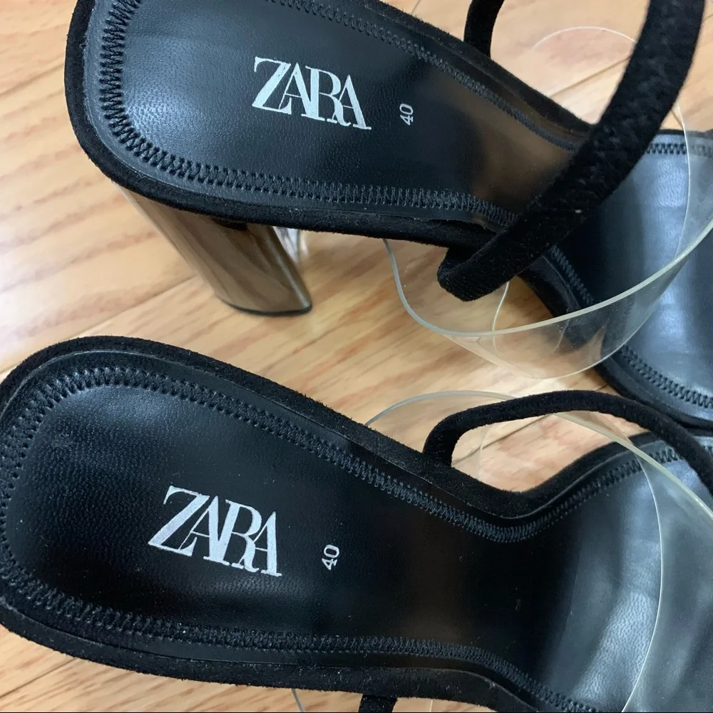 Zara Minimalist Tortoiseshell Methacrylate Heel Sandals - Picture 6 of 12